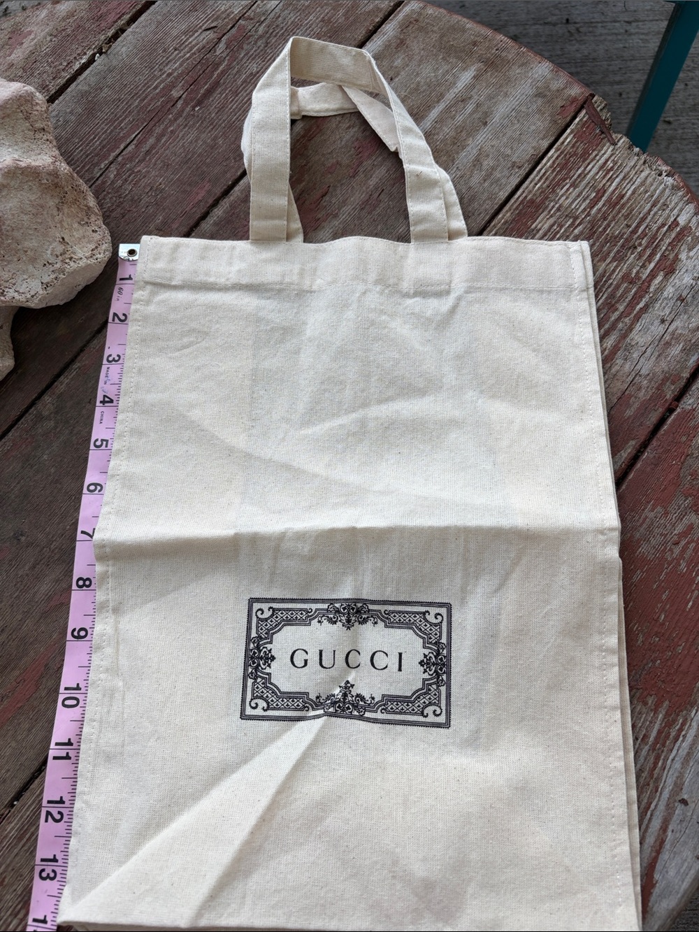 Gucci Store Purchase Cream Colored Cotton Dust Bag 10” x 14”